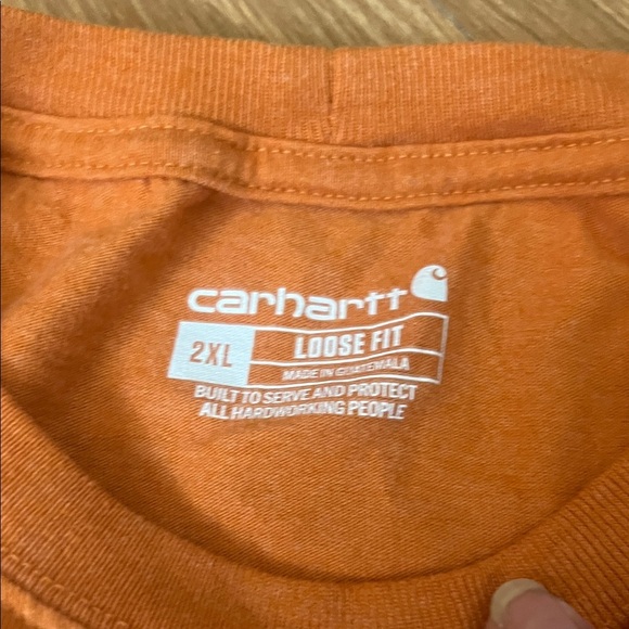 Carhartt Men's Long Sleeve Tee in Orange size 2XL - Picture 2 of 3